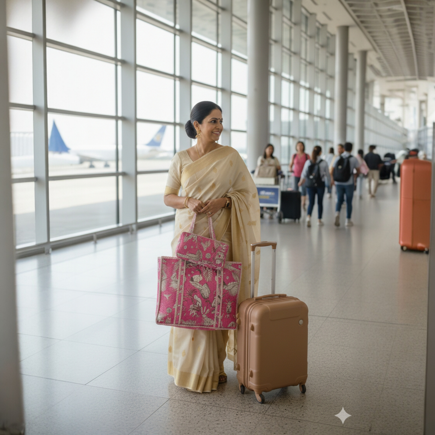 Pink Handcrafted Quilted Tote Bag Set (4-Piece) | Travel, Everyday & Gifting