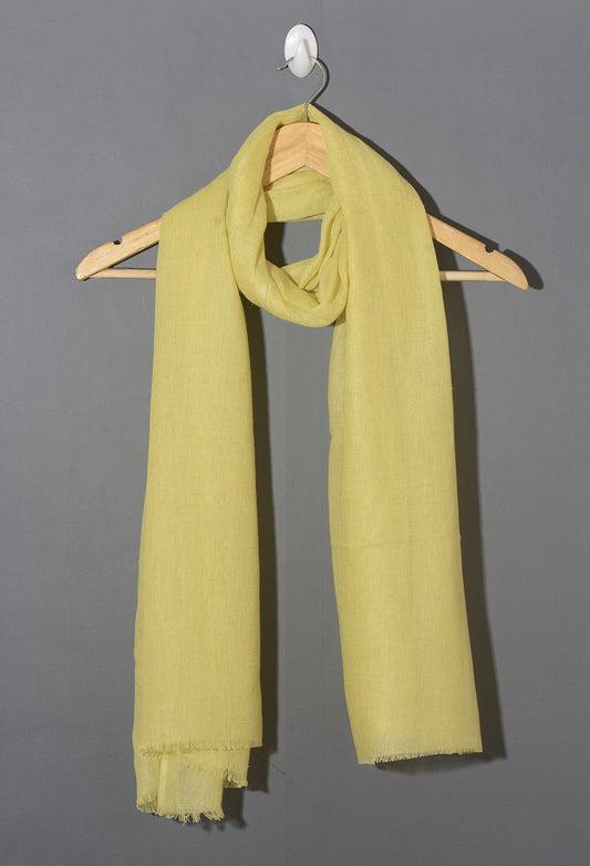 Butter Cup Yellow Solid Viscose Linen Stole