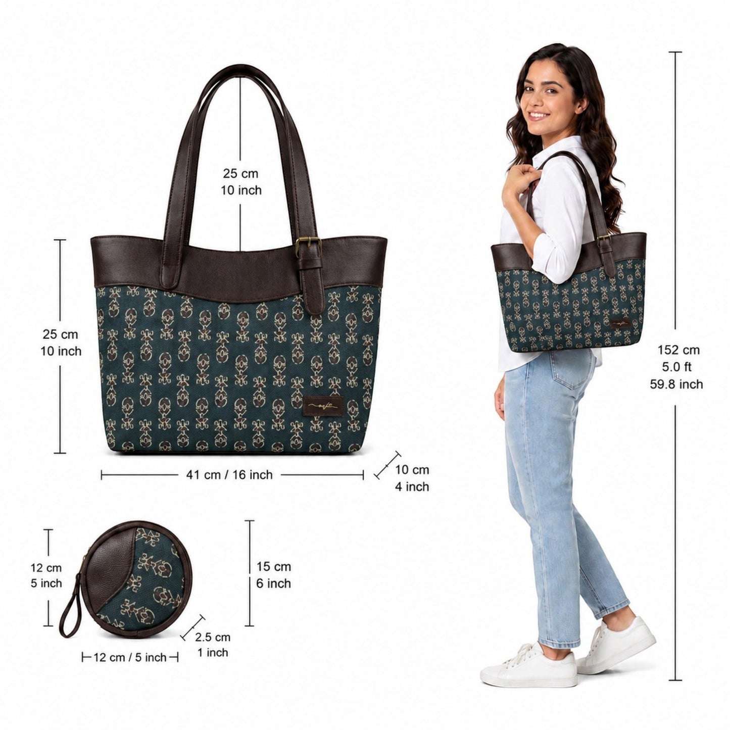 OMVAI Classic 2-Piece Shoulder Bag Set – Royal Motif