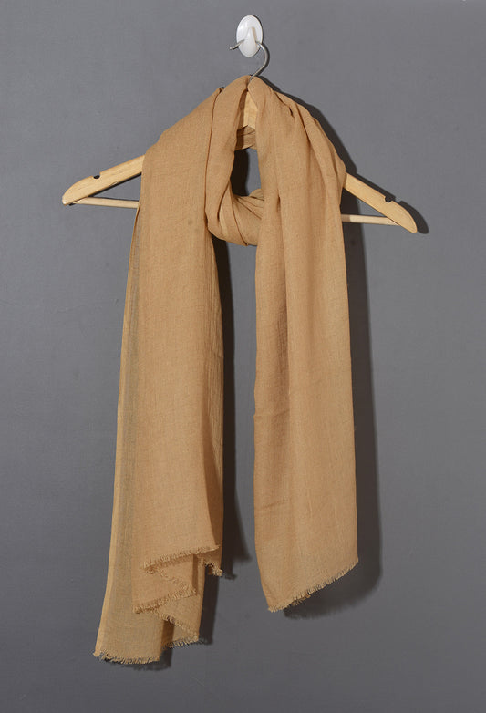 Caramel Solid Viscose Linen Stole