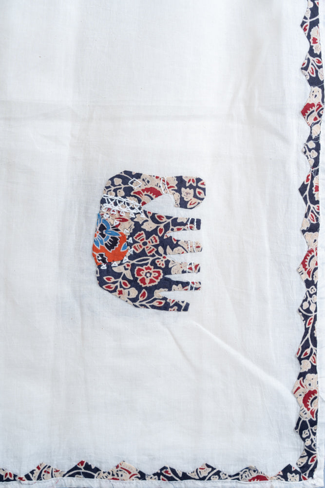 OMVAI Black Rajsi Gaj Hastkala Dupatta with applique and Hand-work