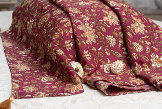 OMVAI Flower Print Silk Stole