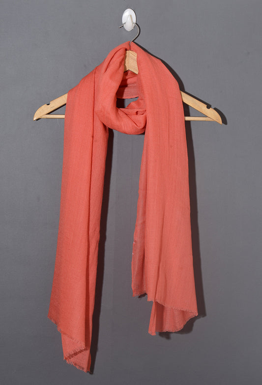 CORAL Solid Pashmina Stole