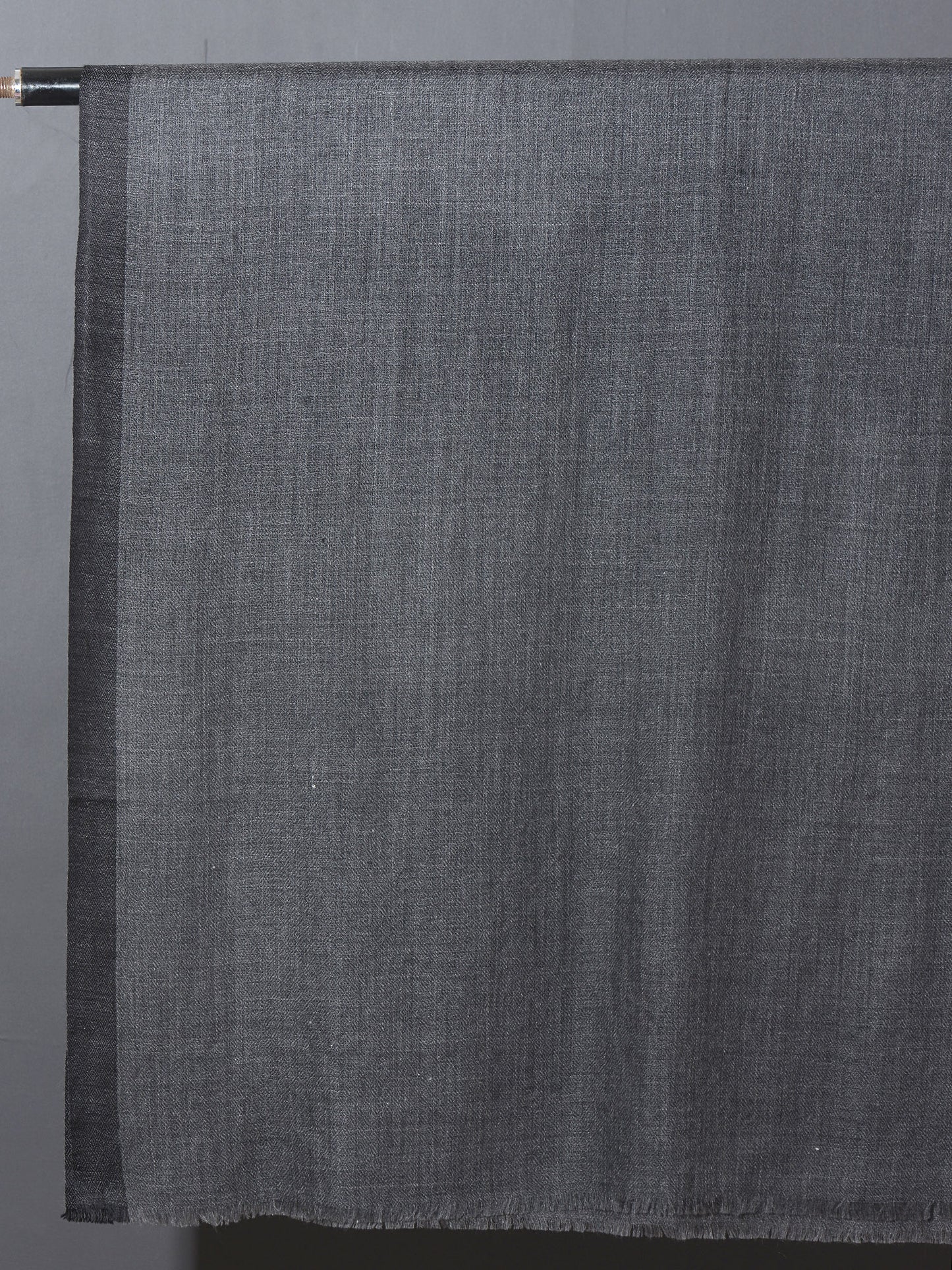 Striped Border Pashmina - Charcoal with Black border