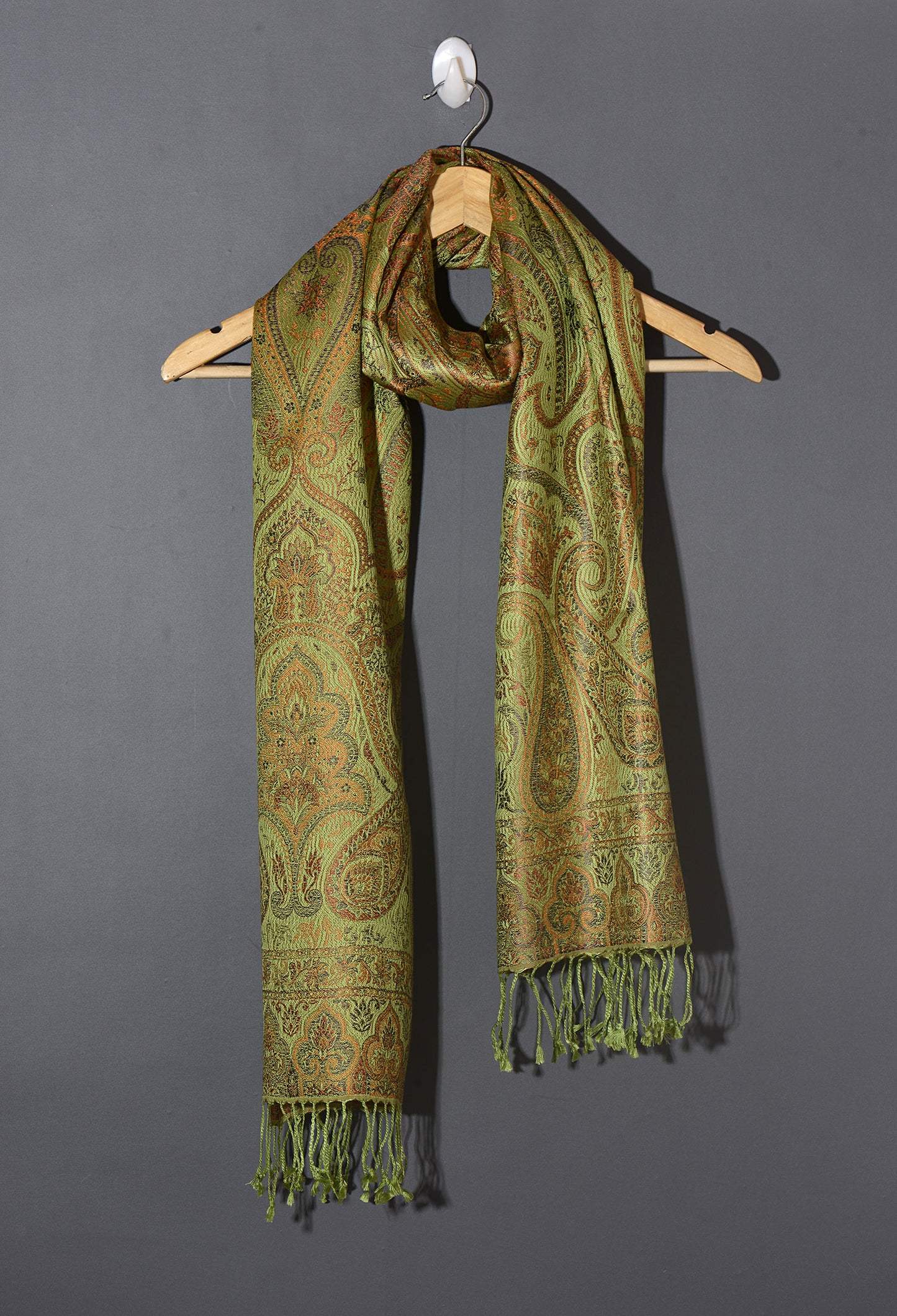 OMVAI Victorian Paisley Premium Woven Silk Stole - Yellow Iris