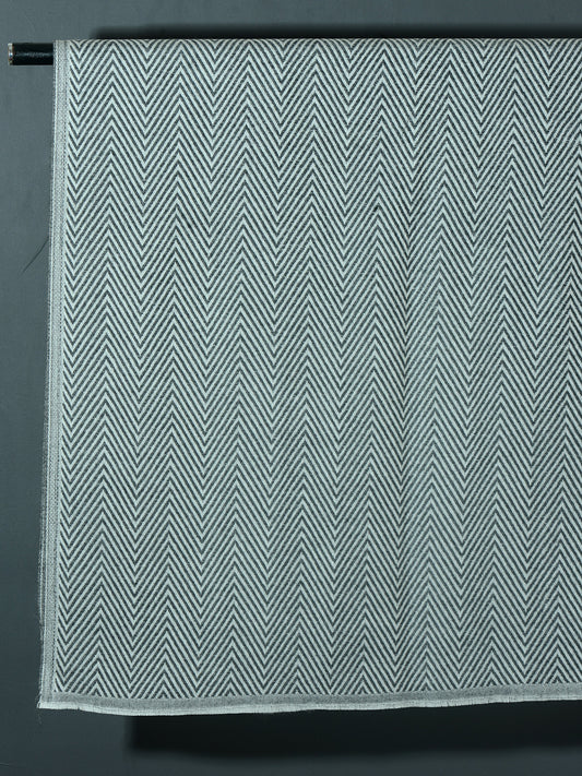 OMVAI Chevron Zig Zag Patterned Acrylic Stole- Premium Winter Wrap | Slate Gray