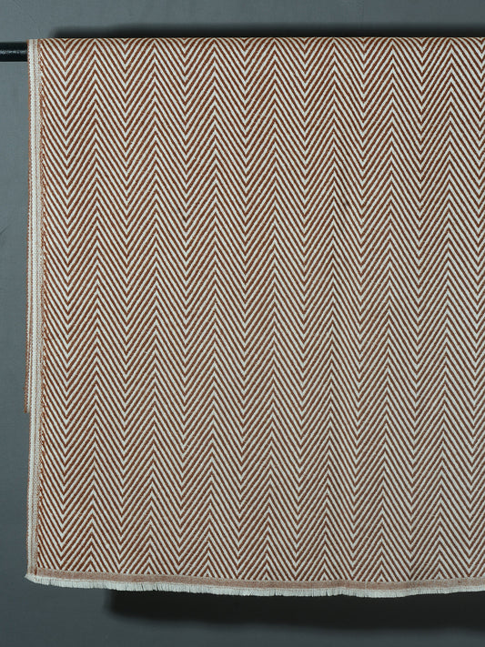 OMVAI Chevron Zig Zag Patterned Acrylic Stole- Premium Winter Wrap | Camel Brown