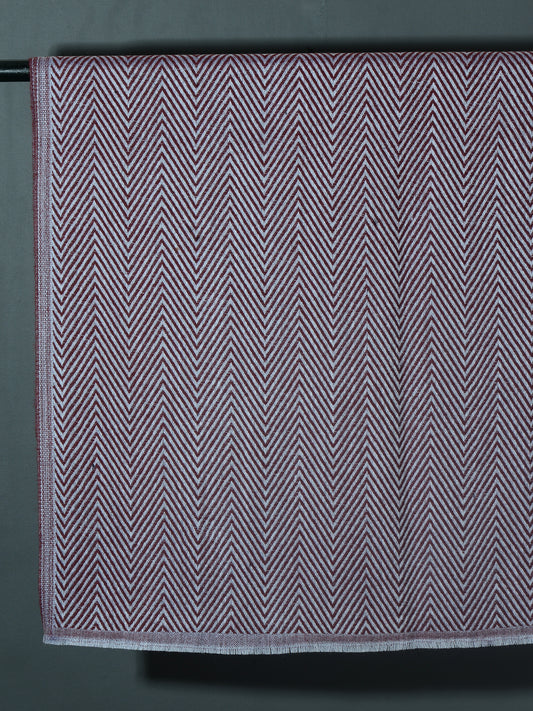 OMVAI Chevron Zig Zag Patterned Acrylic Stole- Premium Winter Wrap | Wine