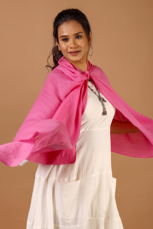 FLAMINGO PINK Solid Pashmina