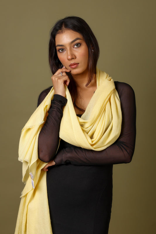 BUTTER CUP YELLOW Solid Pashmina