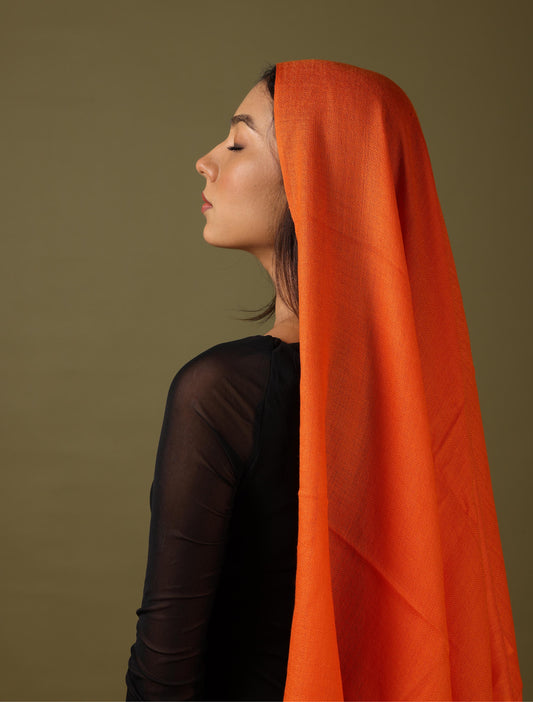 SIENNA ORANGE Solid Pashmina