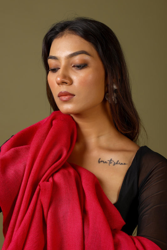 ROUGE PINK Solid Pashmina