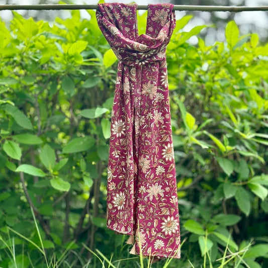 rich burgundy silk stole