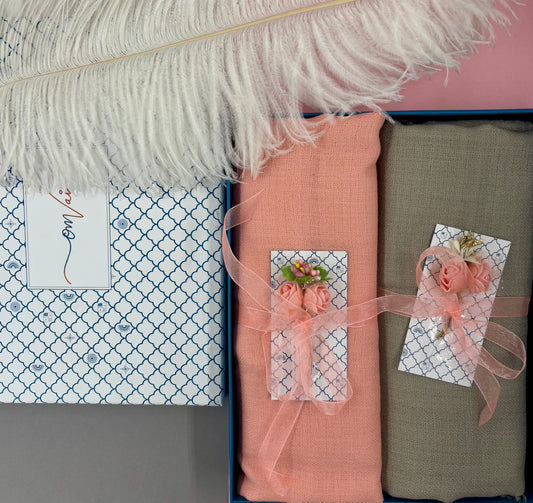 OMVAI Solid Pashmina Combo Gift Set in Pure Cashmere wool (Set of 2 - For HIM and for HER)