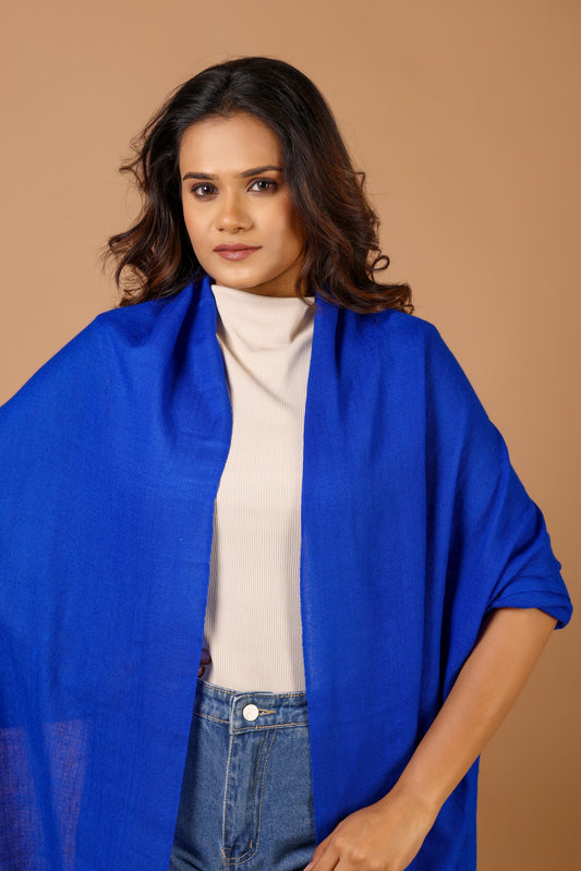 LAPIS BLUE Solid Pashmina