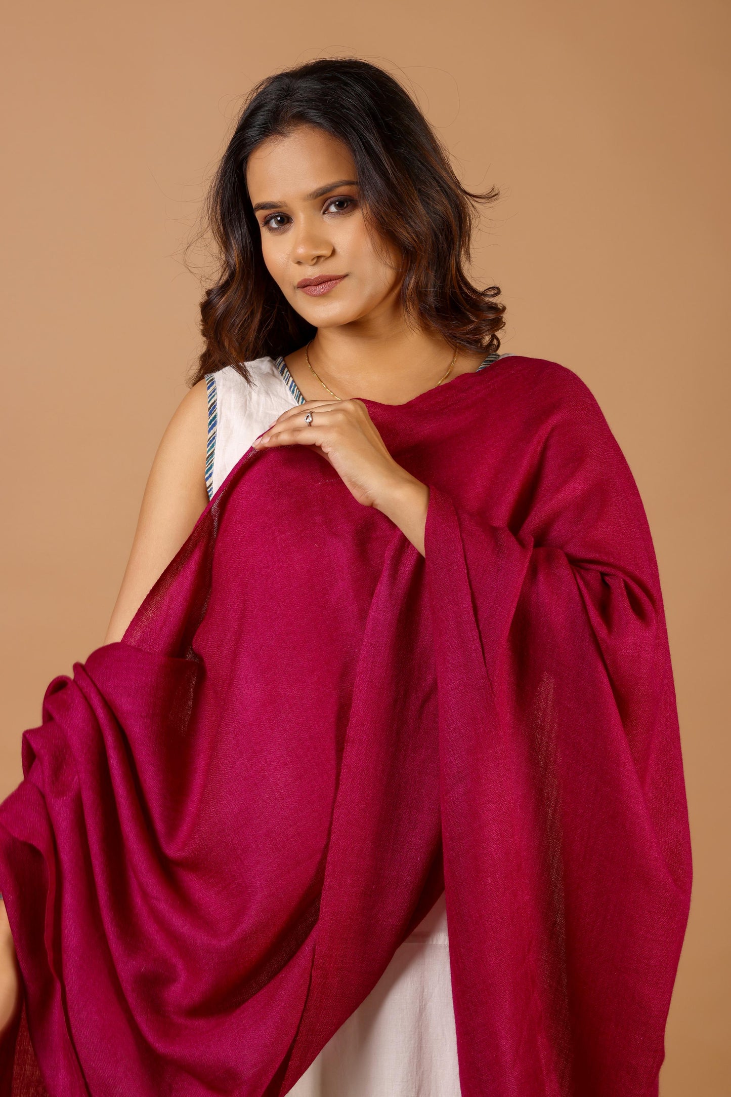 MAUVE TAUPE Solid Pashmina