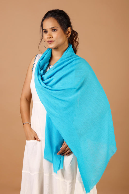 POWDER BLUE Solid Pashmina