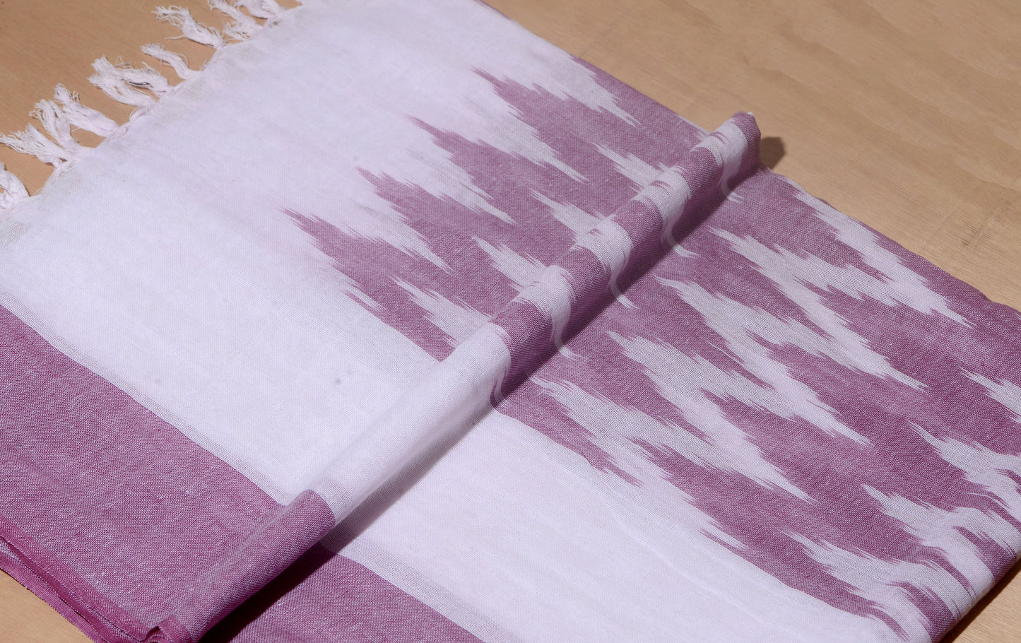 OMVAI The IKAT Dupatta with Tassels - Purple Passion