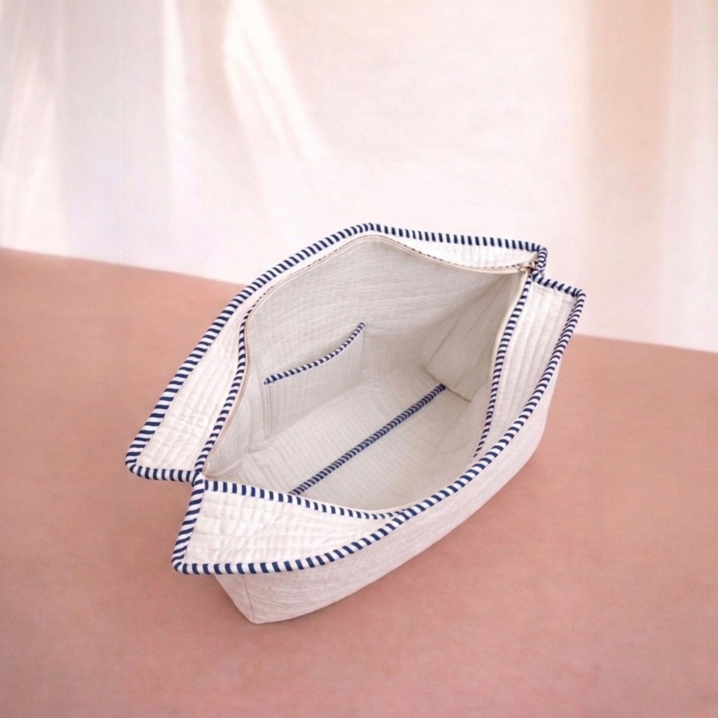 White Midnight Blue Handblock Cotton Tote Bag | Handcrafted & Lightweight