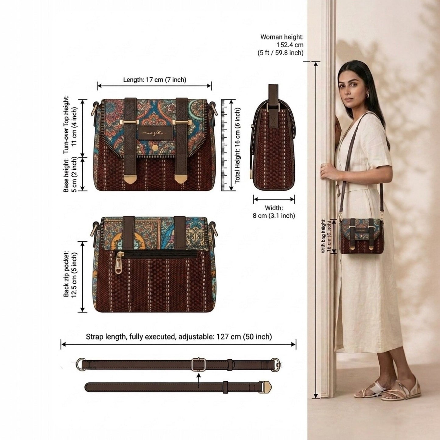 Mughal Mosaic – OMVAI Premium Sling Bag
