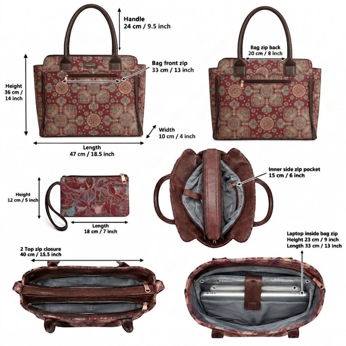 Mandala Laptop & Travel Handbag