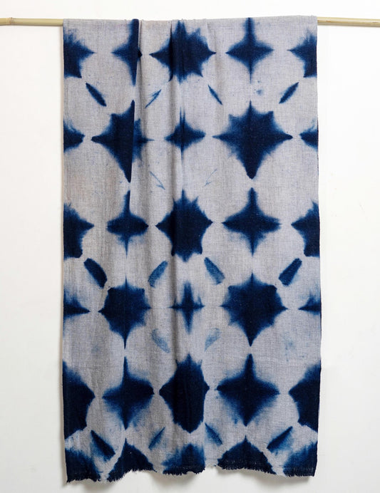 Tie and Dye Star Light Pattern Super Soft Woolen Muffler For Man | Navy