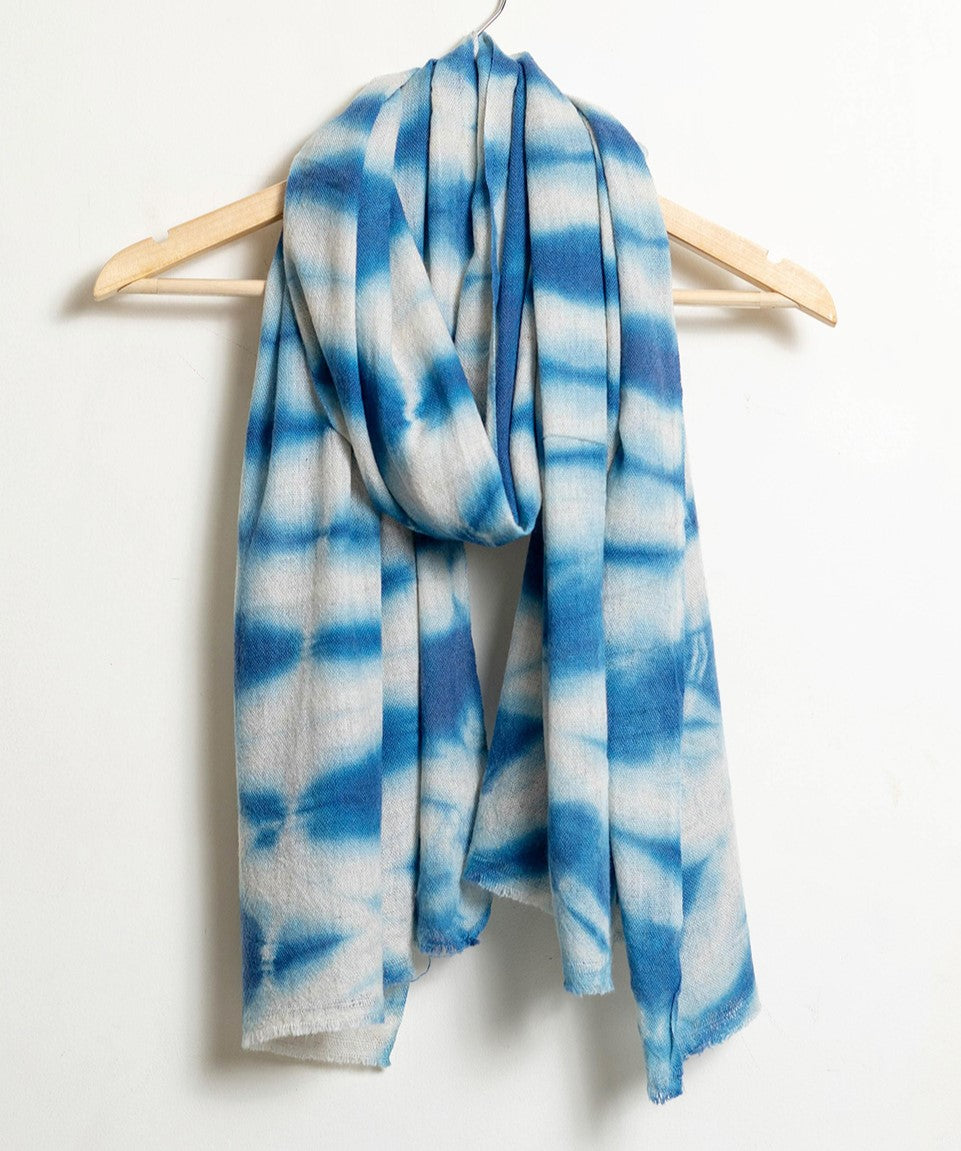 Tie and Dye Random Pattern Super Soft Woolen Muffler Man/Women | Sky