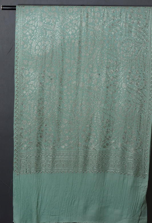 Wandh Exquisite Embroidered Stole - Mint