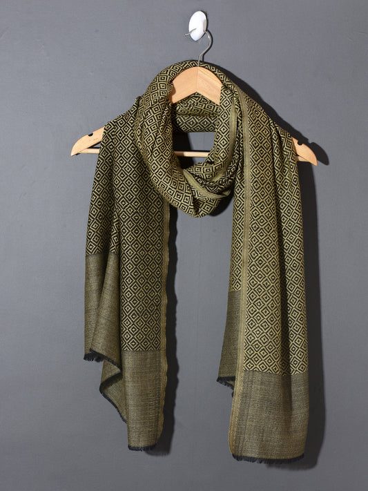 Diamond Weave Super Soft Cashmere Muffler - Green