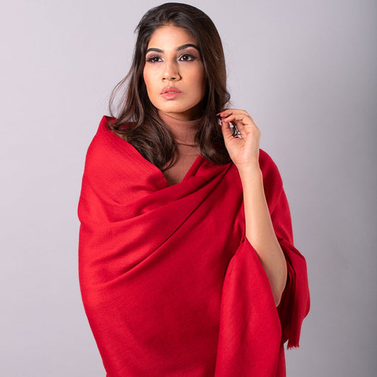 Premium Gifting 100% Pure Cashmere Wool Solid Color Pashmina
