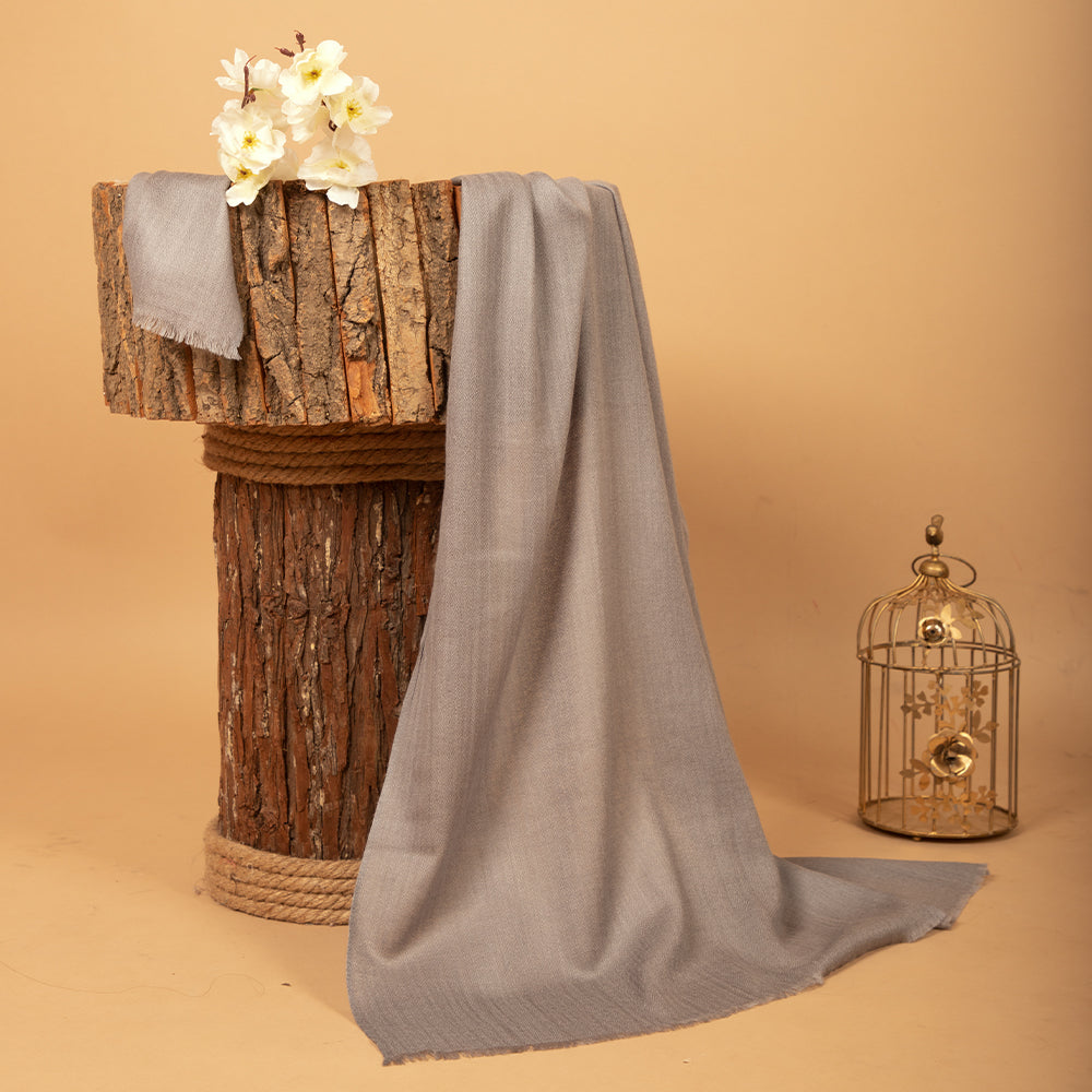 SEAL GRAY Solid Pashmina