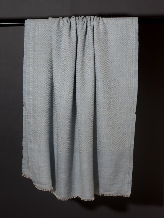 Diamond Weave Super Soft Cashmere Muffler - Sky