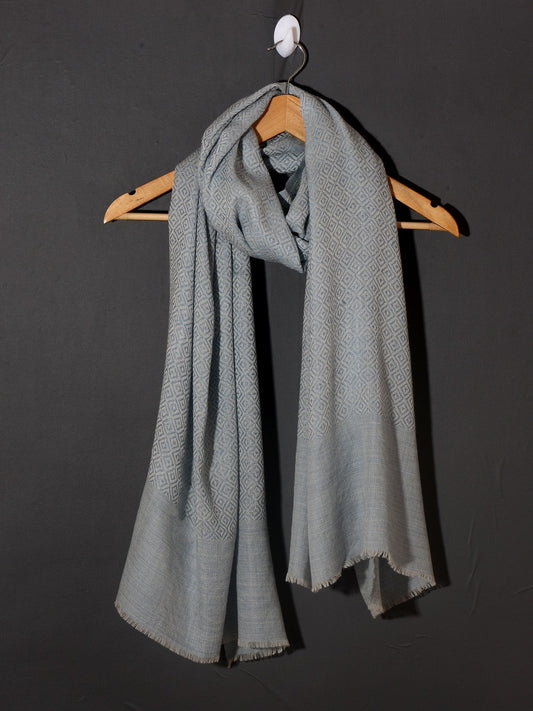 Diamond Weave Super Soft Cashmere Muffler - Sky