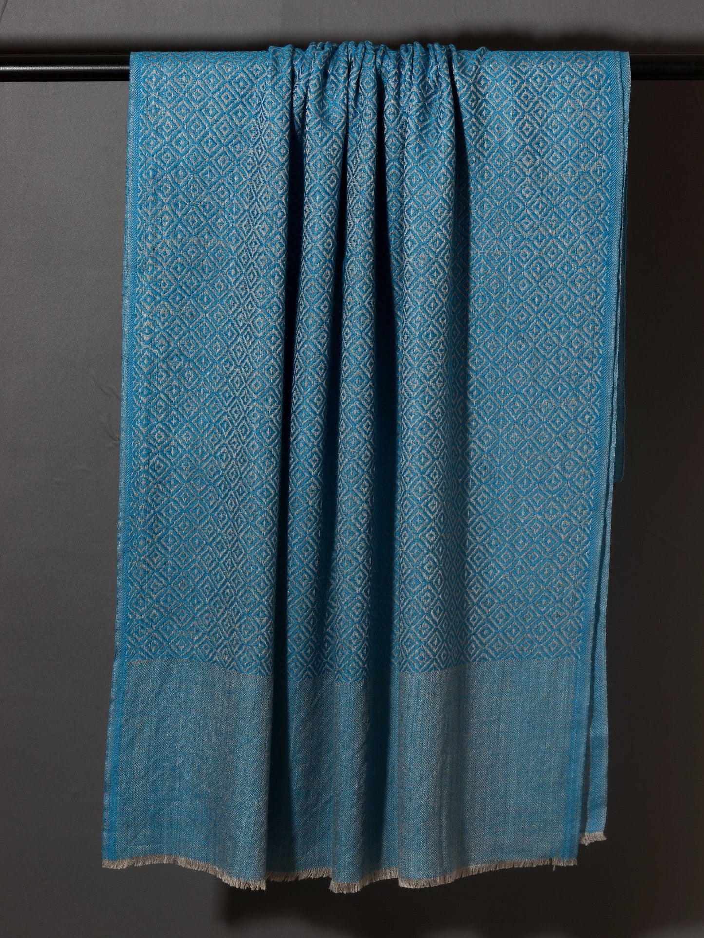 Diamond Weave Super Soft Cashmere Muffler -  Blue