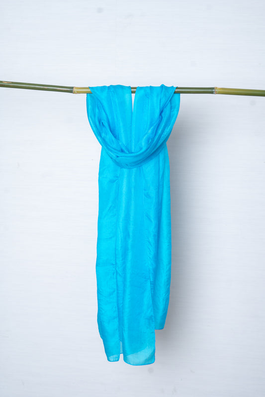 OMVAI Summer Skies Soft Silk Stole - Sky Blue