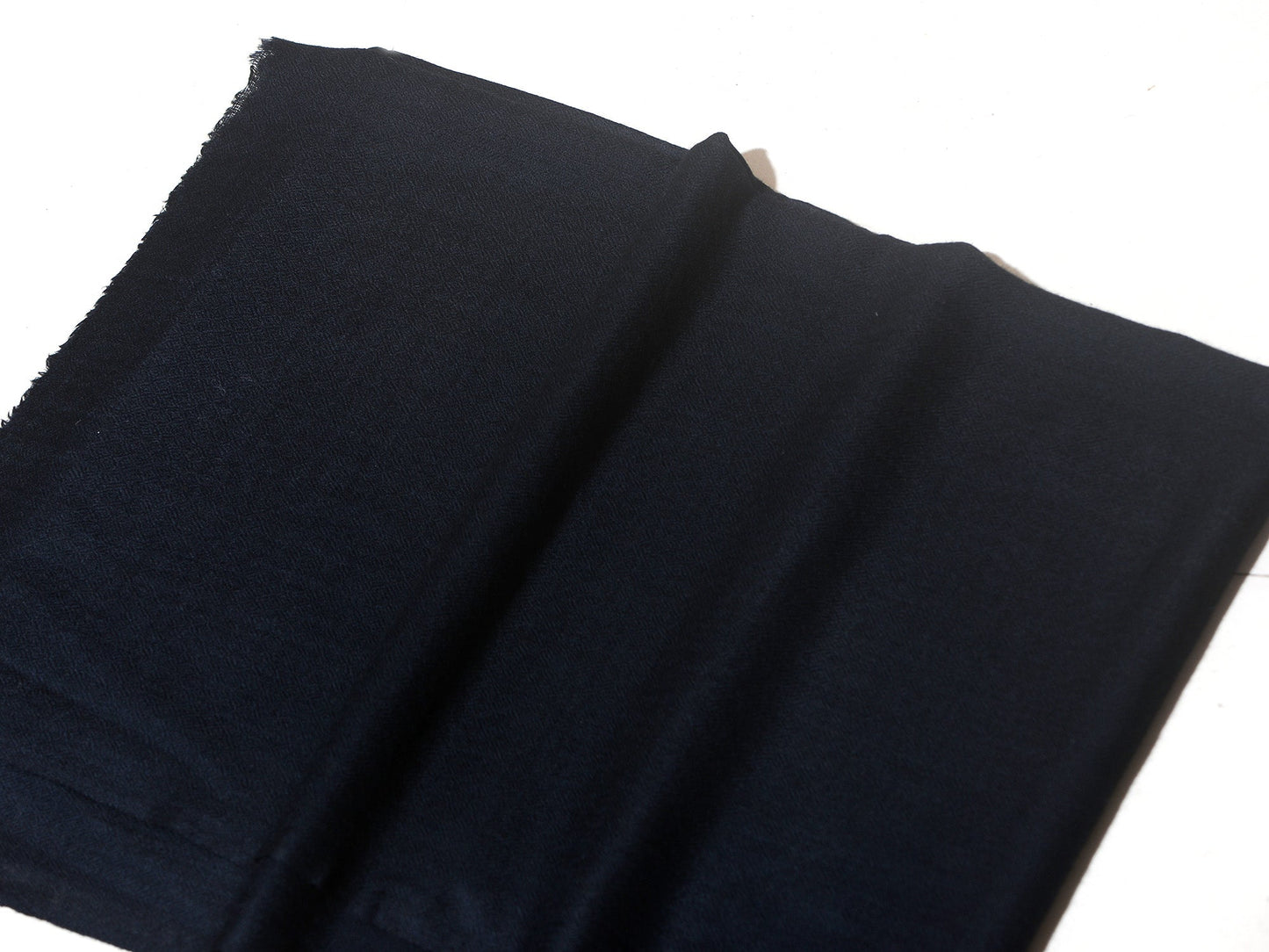 MIDNIGHT BLUE Solid Pashmina Stole | OMVAI