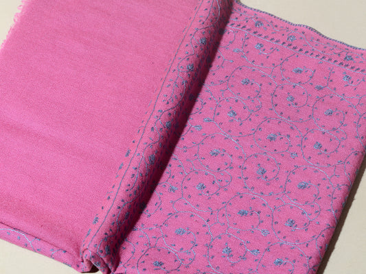 PHOOL JALI Pink Floral Jaal Hand Embroidered Stole