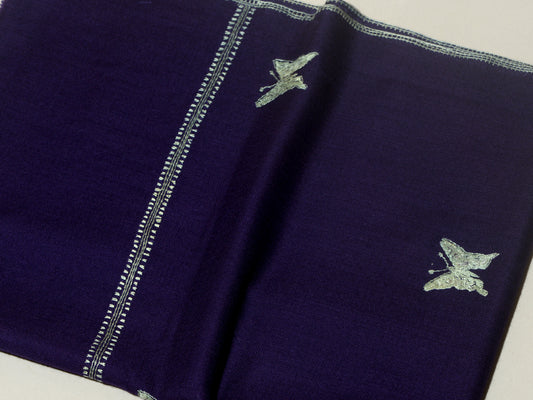 Midnight Blue The Butterfly Ecstasy Hand Embroidered Stole