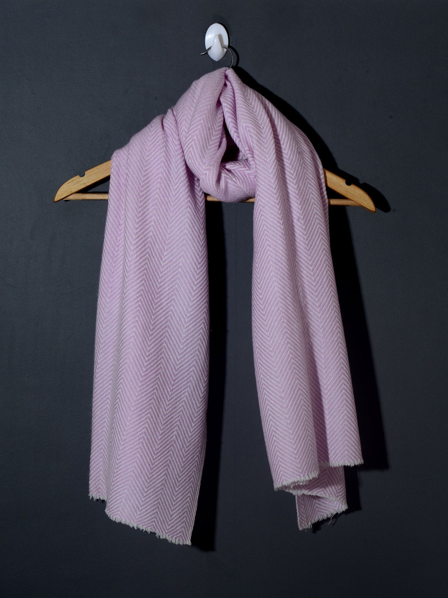 Zig Zag Patterned Super Soft Woolen Muffler - Lilac