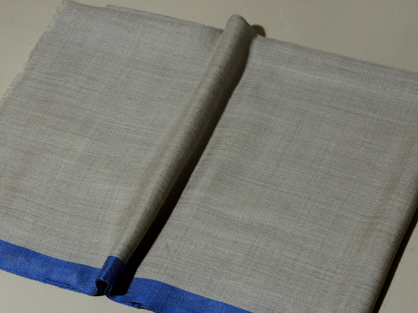 Striped Border Pashmina - Royal Blue