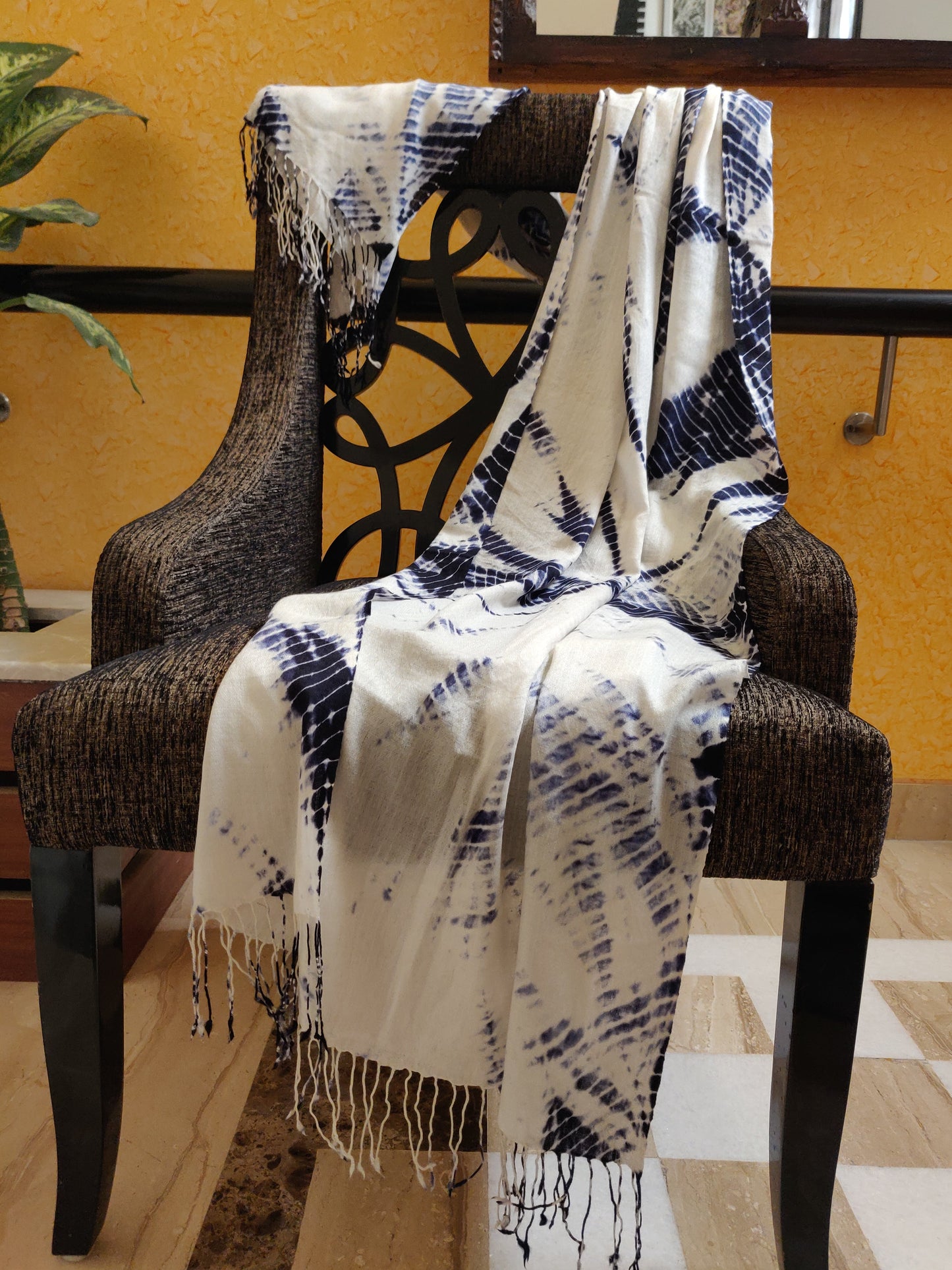 ZIYA - Hand block Printed Pashmina Stole With 100% Wool