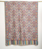 BOX BUTA Mocha with Red leaf  Alluring Kani Woven Shawl - Unisex