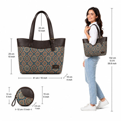 OMVAI Classic 2-Piece Shoulder Bag Set – Shahi Motif