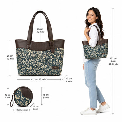 OMVAI Classic 2-Piece Shoulder Bag Set – Ivory Bloom