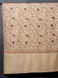 AYLA Elegant Natural Beige Embroidered Shawl - Unisex