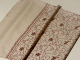 AYLA Elegant Natural Beige Embroidered Shawl - Unisex