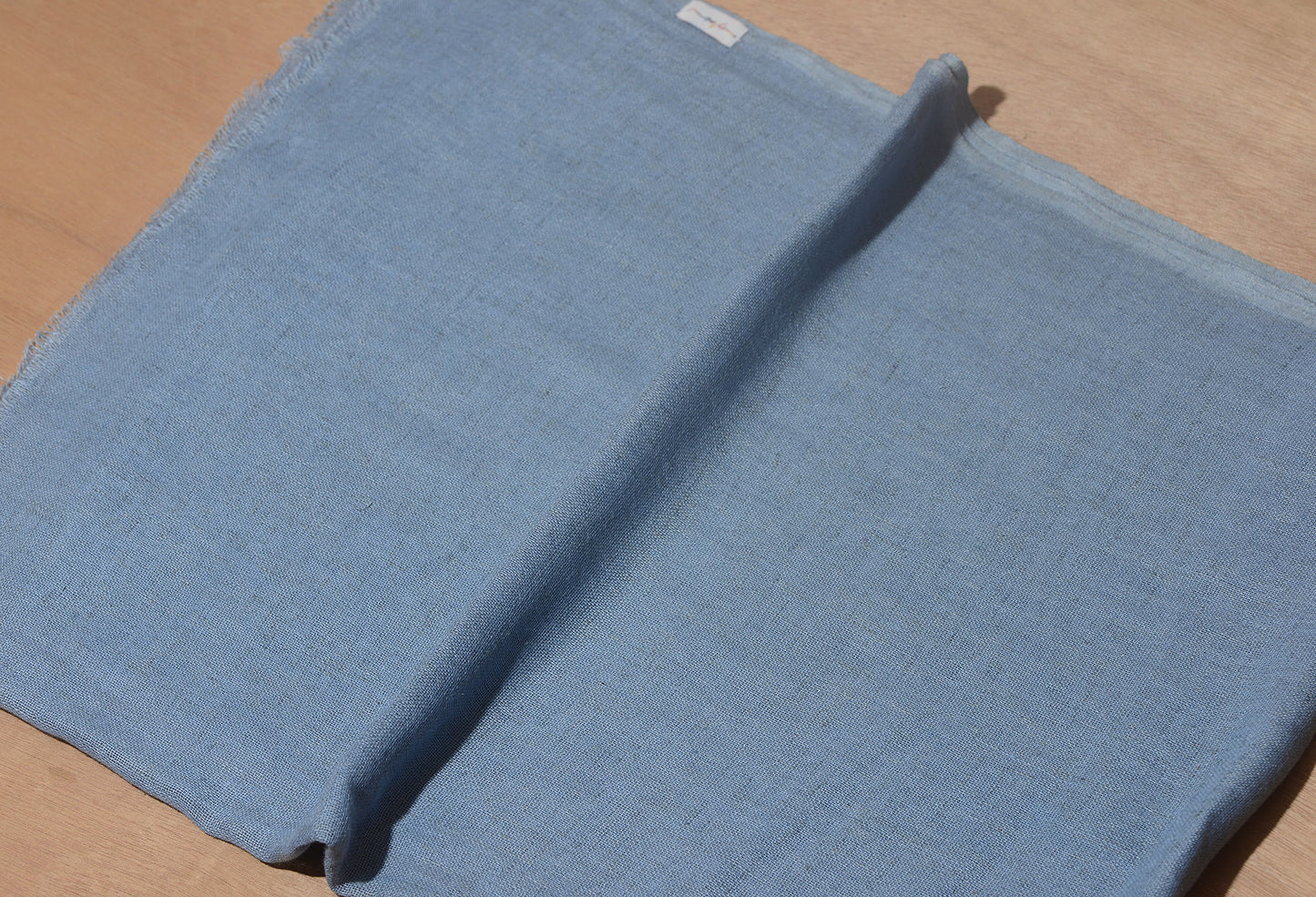 Aqua Blue Solid Viscose Linen Stole