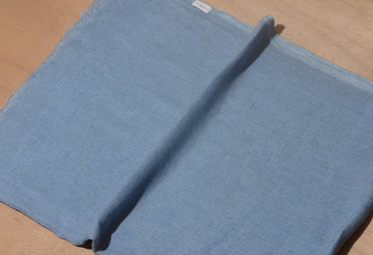 Aqua Blue Solid Viscose Linen Stole