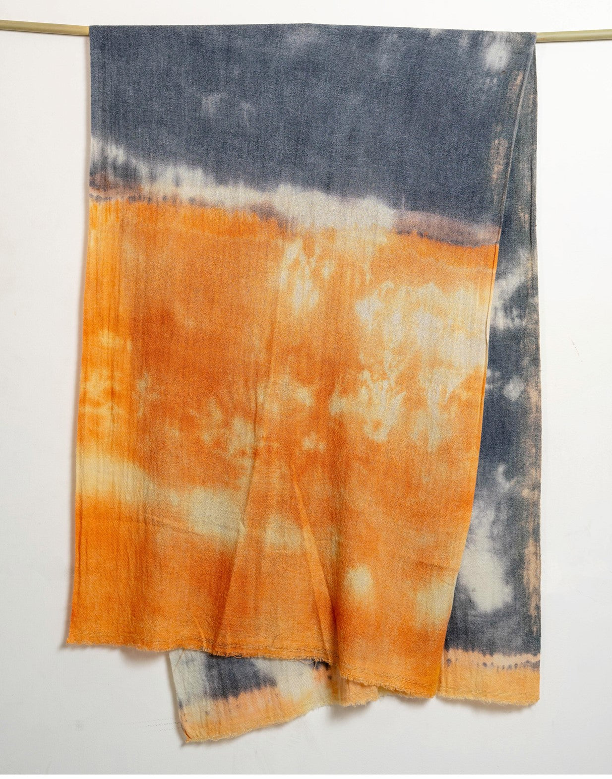 Tie and Dye Brush Paint Pattern Super Soft Woolen Muffler For Man | Grey Rust