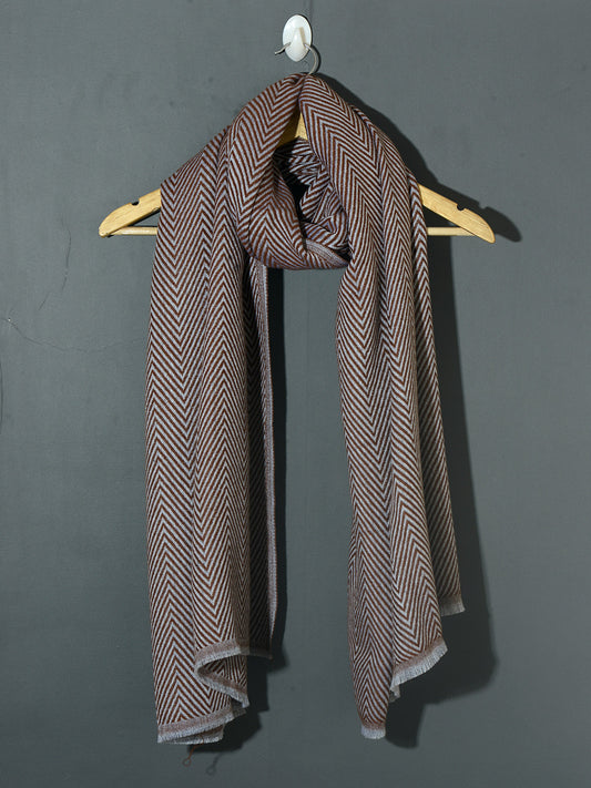 OMVAI Chevron Zig Zag Patterned Acrylic Stole- Premium Winter Wrap | Burgundy